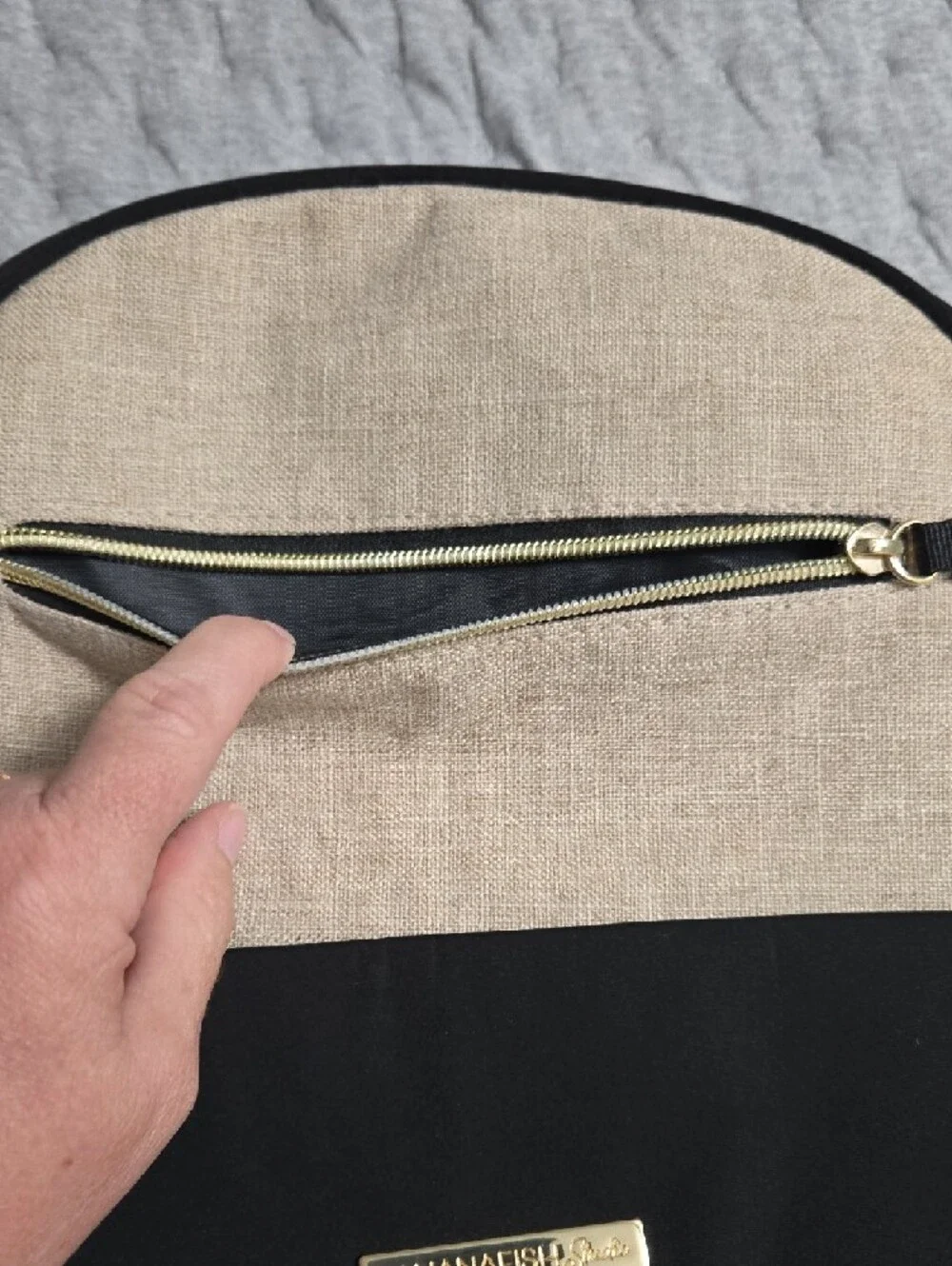 Neutral Beige and Diaper Bag Backpack with Gold Accents